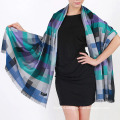 Fashion jacquard viscose plaid scarf